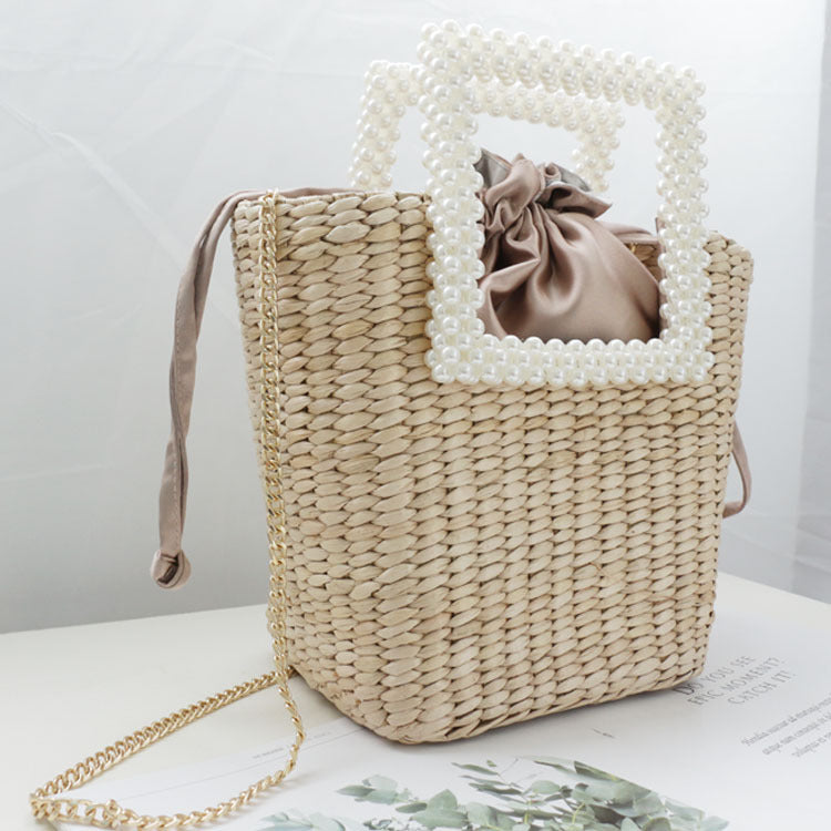 Sac Panier Perlé – Élégance Naturelle & Détail Raffiné