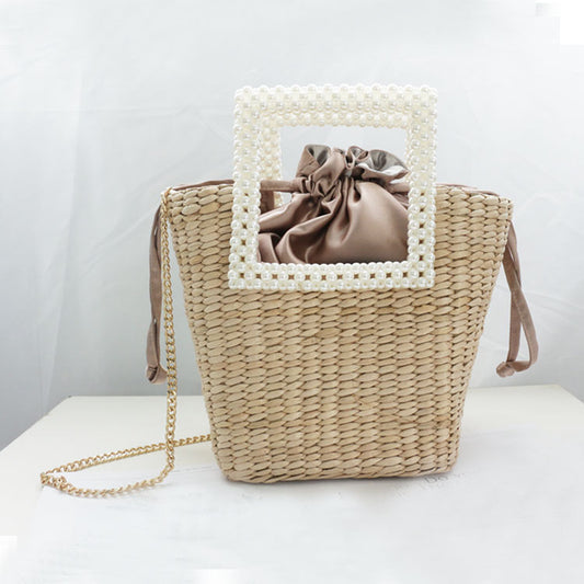 Sac Panier Perlé – Élégance Naturelle & Détail Raffiné