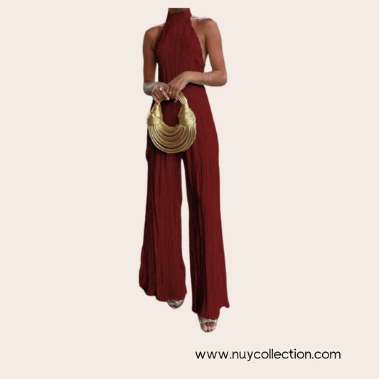 Combinaison Évasée Dos Nu – Élégance Intemporelle