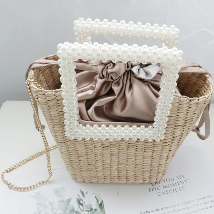 Sac Panier Perlé – Élégance Naturelle & Détail Raffiné