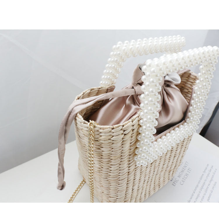 Sac Panier Perlé – Élégance Naturelle & Détail Raffiné